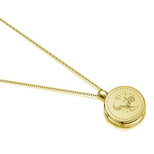 Zodiac Round Locket – Gold