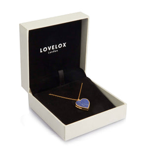 Lapis Lazuli Modern Heart Locket – Gold