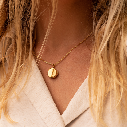 Little Drum Locket - Solid 14k Gold