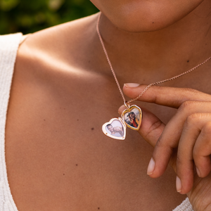 Scroll Heart Rose Gold Locket