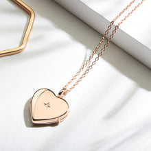 Load image into Gallery viewer, Diamond Set Personalised Heart Locket – Rose Gold
