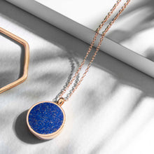 Load image into Gallery viewer, Lapis Lazuli Modern Round Locket – Rose Gold
