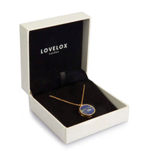 Load image into Gallery viewer, Lapis Lazuli Modern Round Locket – Gold
