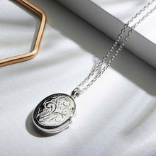 Load image into Gallery viewer, Little Oval Scroll Locket – Silver
