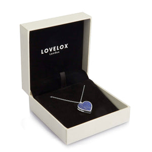 Lapis Lazuli Modern Heart Locket – Silver