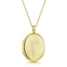 Load image into Gallery viewer, Birth Flower Personalised Locket - Gold
