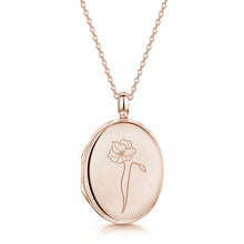 Load image into Gallery viewer, Birth Flower Personalised Locket - Rose Gold
