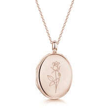 Load image into Gallery viewer, Birth Flower Personalised Locket - Rose Gold
