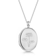 Load image into Gallery viewer, Birth Flower Personalised Locket - Silver
