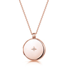 Load image into Gallery viewer, Diamond Round Engraved Locket – Rose Gold
