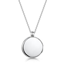 Load image into Gallery viewer, Diamond Round Engraved Locket – Silver
