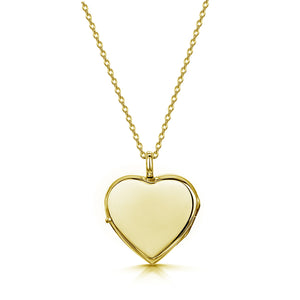 Scroll Heart Gold Locket