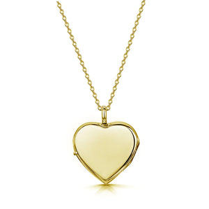 Pink Mother of Pearl Heart Locket - Gold