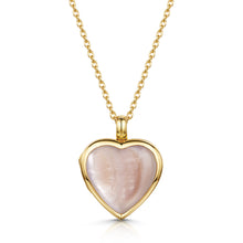 Load image into Gallery viewer, Pink Mother of Pearl Heart Locket - Gold
