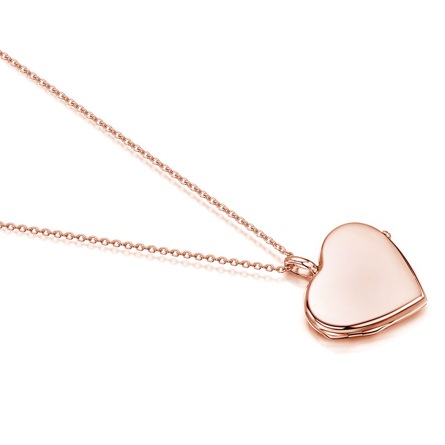 Heart Personalised Locket Rose Gold