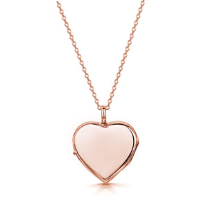 Pink Mother of Pearl Heart Locket - Rose Gold