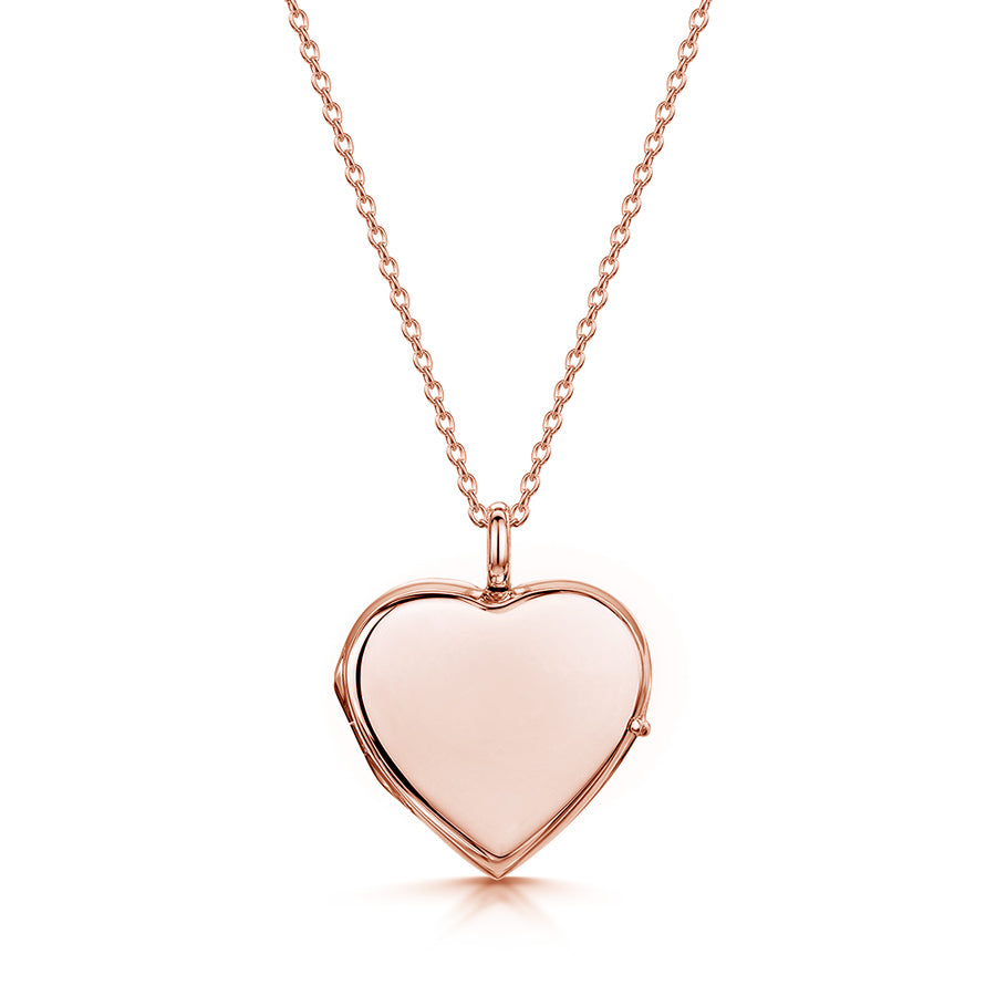 Heart Personalised Locket Rose Gold