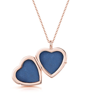 Pink Mother of Pearl Heart Locket - Rose Gold