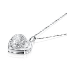 Load image into Gallery viewer, Full Scroll Heart Engraved Locket – Silver
