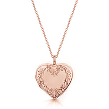 Load image into Gallery viewer, Scroll Heart Rose Gold Locket
