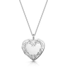 Load image into Gallery viewer, Scroll Heart Silver Locket
