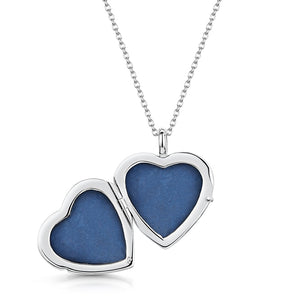 Scroll Heart Silver Locket