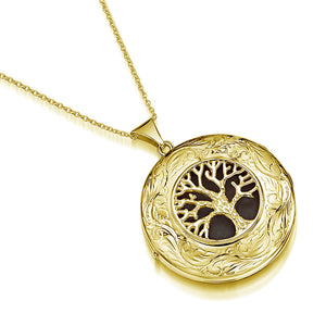 Large Tree of Life Personalised Locket – Gold