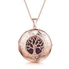 Load image into Gallery viewer, Large Tree of Life Personalised Locket – Rose Gold
