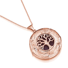 Load image into Gallery viewer, Large Tree of Life Personalised Locket – Rose Gold
