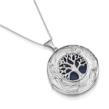Load image into Gallery viewer, Large Tree of Life Personalised Locket – Silver
