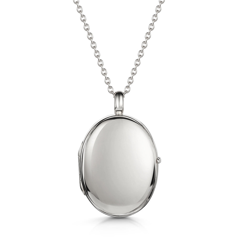 Silver on sale oval locket