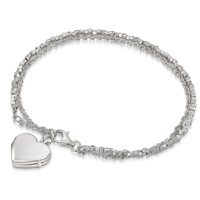 silver locket bracelet