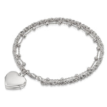 Load image into Gallery viewer, Rope Chain Heart Locket Bracelet -Silver
