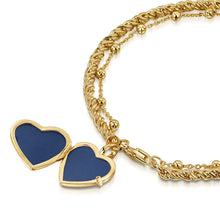 Load image into Gallery viewer, Rope Chain Heart Locket Bracelet - Gold
