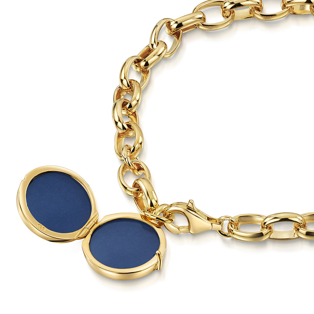 Links Round Locket Bracelet – Gold