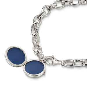 Links Round Locket Bracelet – Silver