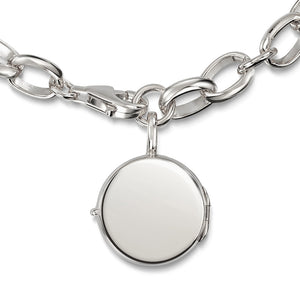 Links Round Locket Bracelet – Silver