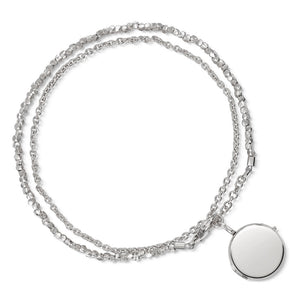 Silver Nugget Round Locket Bracelet