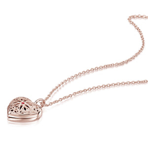Filigree Personalised Heart Locket – Rose Gold