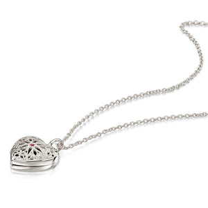 Filigree Personalised Heart Locket – Silver