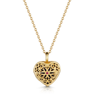 Filigree Personalised Heart Locket – Gold