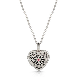 Filigree Personalised Heart Locket – Silver