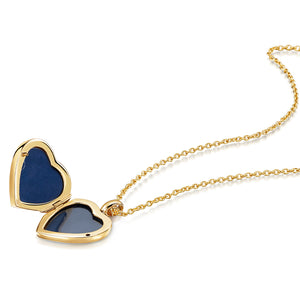 Mother of Pearl Modern Heart Locket – Gold