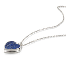 Load image into Gallery viewer, Lapis Lazuli Modern Heart Locket – Silver
