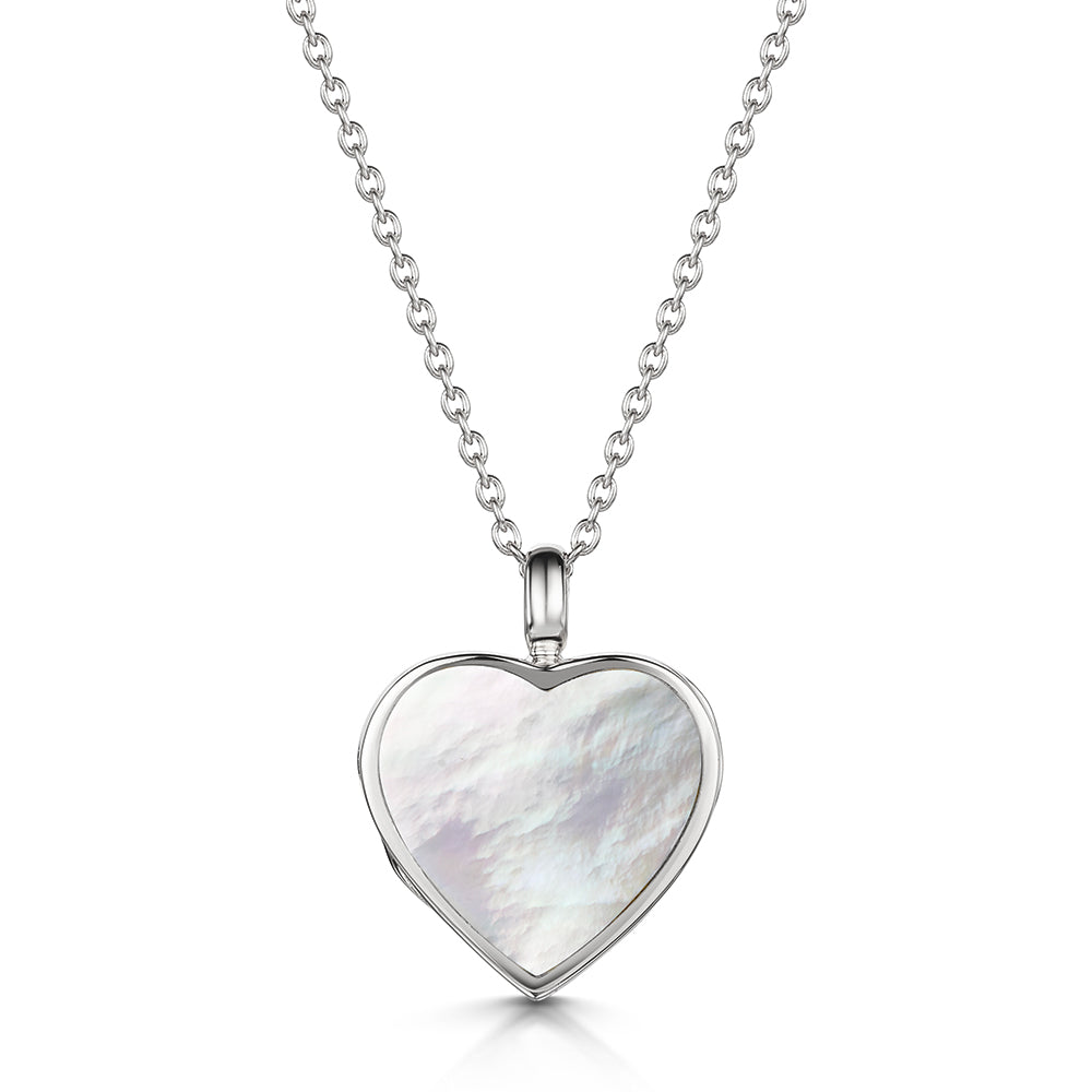 Mother Pearl Modern Heart Locket