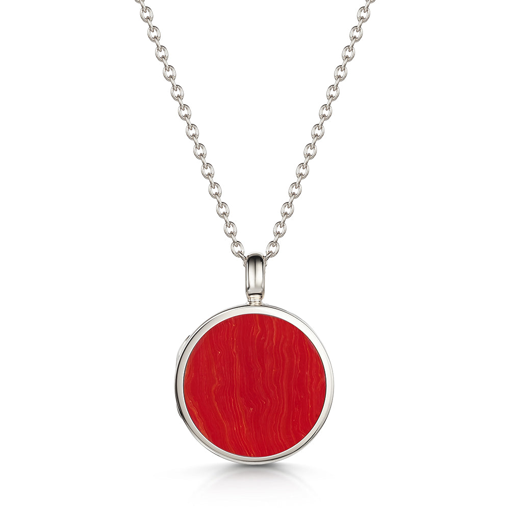 Modern Round Locket – Silver