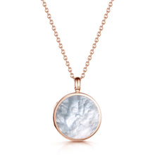 Load image into Gallery viewer, Mother of Pearl Modern Round Locket – Rose Gold

