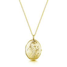 Load image into Gallery viewer, Little Oval Scroll Locket – Gold
