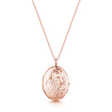 Load image into Gallery viewer, Little Oval Scroll Locket – Rose Gold
