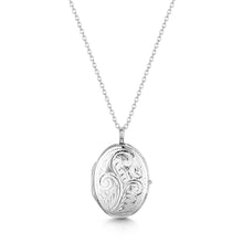 Load image into Gallery viewer, Little Oval Scroll Locket – Silver
